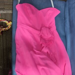 Alfred Angelo Vibrant Pink Strapless Dress